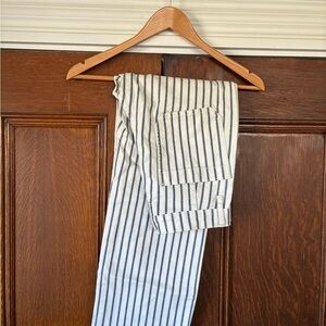TALL J. Crew Navy and White Striped Pants
